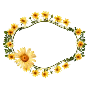 Yellow Daisy Border Frame PNG Mms PNG