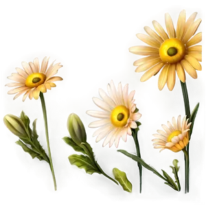 Yellow Daisy Fantasy Style PNG 73