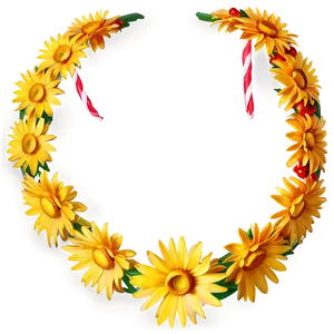 Yellow Daisy Festive Garland PNG Fkl PNG