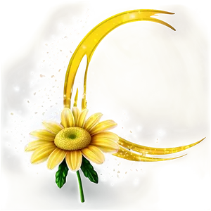 Yellow Daisy Glitter Effect PNG 06292024