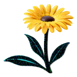Yellow Daisy Glitter Effect PNG 06292024 PNG