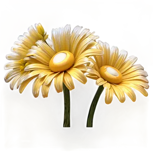 Yellow Daisy Glitter Effect PNG 24
