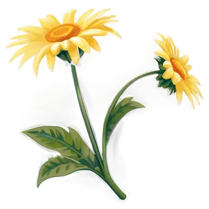 Yellow Daisy Hand Drawn PNG Ort PNG