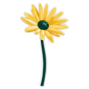Yellow Daisy Retro Look PNG 82