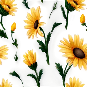 Yellow Daisy Seamless Pattern Png 06292024 PNG image