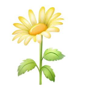 Yellow Daisy Shaded Illustration PNG 06292024 PNG