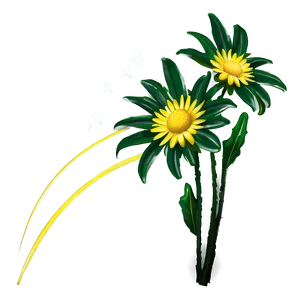 Yellow Daisy Silhouette PNG Yir