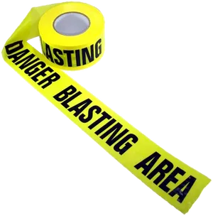 Yellow Danger Blasting Area Warning Tape PNG image