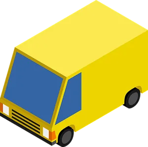 Yellow Delivery Truck Vector