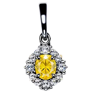 Yellow Diamond Halo Design PNG 60