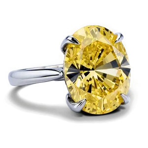 Yellow Diamond In Prong Setting PNG Hlp