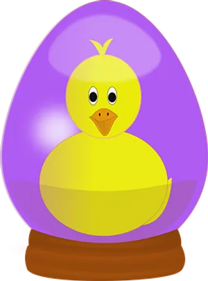 Yellow Duckling In Purple Egg PNG image