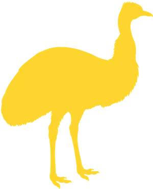 Yellow Emu Silhouette PNG image