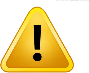 Yellow Exclamation Warning Sign PNG image