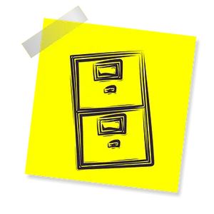 Yellow File Cabinet Illustration PNG image