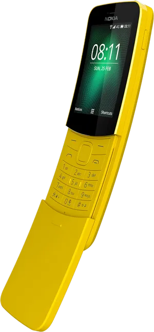 Yellow Flip Phone Nokia PNG image