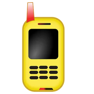 Yellow Flip Phone Vector PNG image