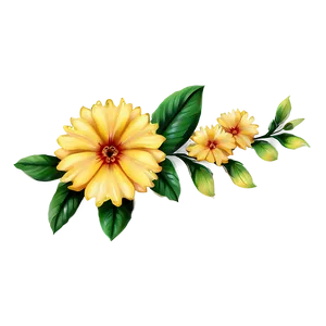 Yellow Floral Pattern PNG 06122024 PNG