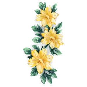 Yellow Floral Pattern PNG 06122024 PNG