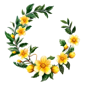 Yellow Flower Border PNG 06122024