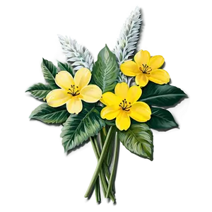 Yellow Flower Bouquet PNG 06122024