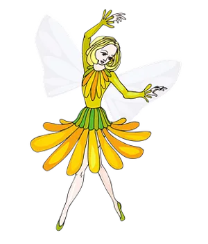 Yellow Flower Fairy Illustration
