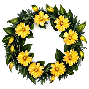 Yellow Flower Wreath PNG Dnc16 PNG