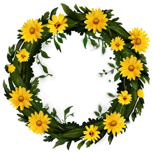 Yellow Flower Wreath PNG Kcp