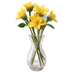 Yellow Flowers In Vase PNG 4 PNG