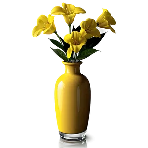 Yellow Flowers In Vase PNG Kmw PNG