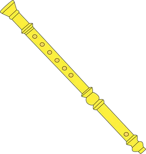 Yellow Flute Illustration PNG