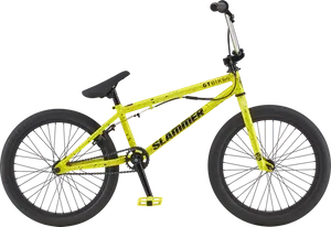 Yellow G T Slammer B M X Bike PNG image