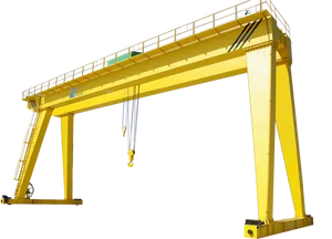 Yellow Gantry Crane PNG image