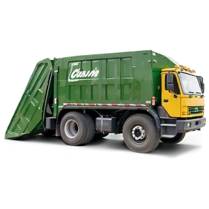 Yellow Garbage Truck PNG 06202024
