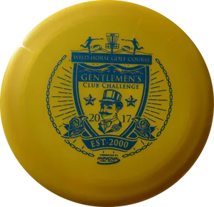 Yellow Gentlemens Club Challenge Frisbee PNG image