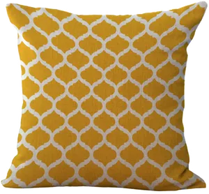 Yellow Geometric Pattern Pillow PNG image