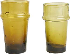 Yellow Glass Tumblers Transparent Background PNG image