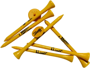 Yellow Golf Tees Stacked