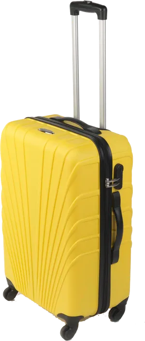 Yellow Hardshell Suitcase Standing PNG