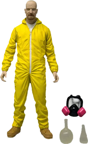 Yellow Hazmat Suit Figure PNG image