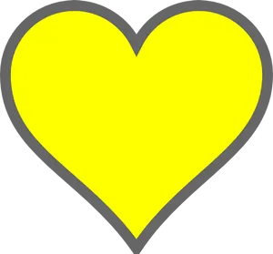 Yellow Heart Graphic PNG image