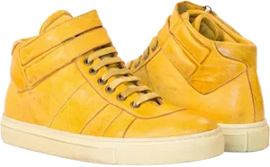 Yellow High Top Sneakers PNG image