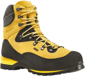 Yellow Hiking Boot Side View PNG image