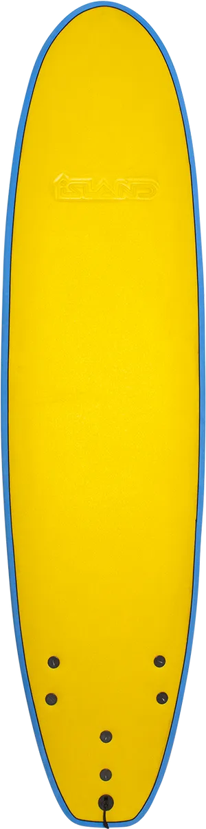 Yellow Island Surfboard Standing Vertical PNG image