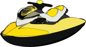 Yellow Jet Ski Illustration PNG image