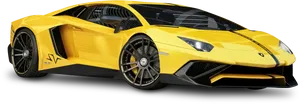 Yellow Lamborghini Aventador Side View