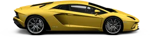 Yellow Lamborghini Aventador Side View PNG image