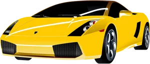 Yellow Lamborghini Cartoon Vector