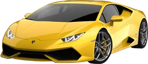 Yellow Lamborghini Huracan Evo Side View