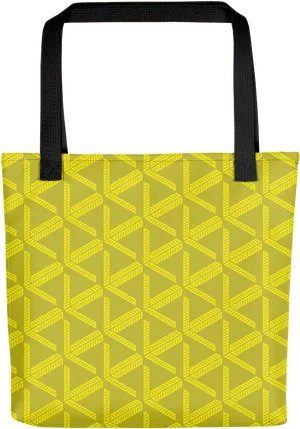 Yellow Lattice Pattern Tote Bag PNG image
